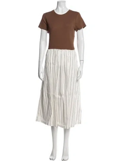 Pre-owned Me+em Striped Midi Length Dress In Multi
