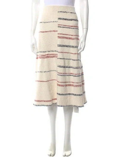 Pre-owned Me+em Striped Midi Length Skirt In Neutral