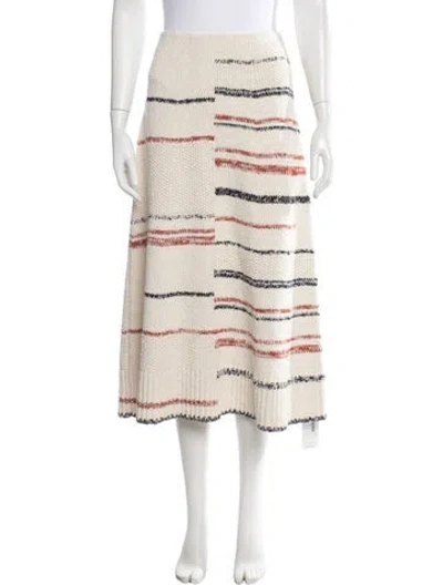 Pre-owned Me+em Striped Midi Length Skirt In Neutrals