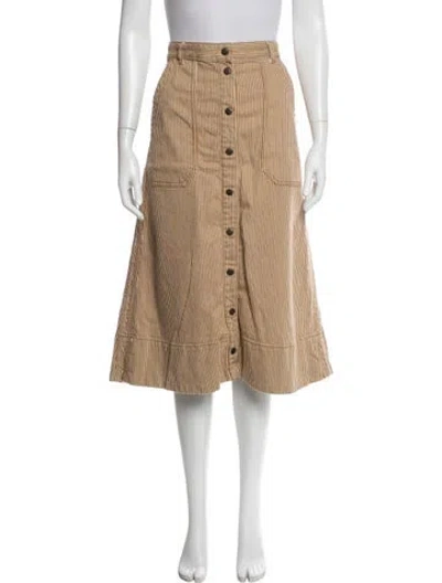 Pre-owned Me+em Striped Midi Length Skirt In Neutrals