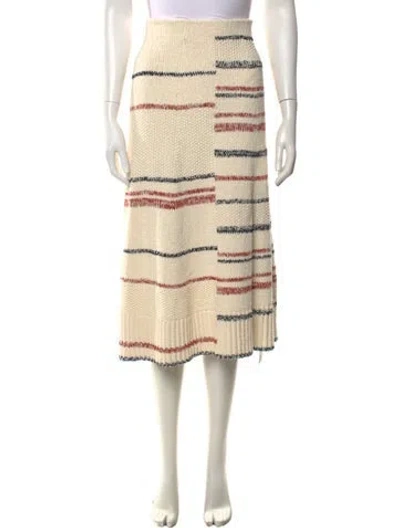 Pre-owned Me+em Striped Midi Length Skirt W/ Tags In Neutral