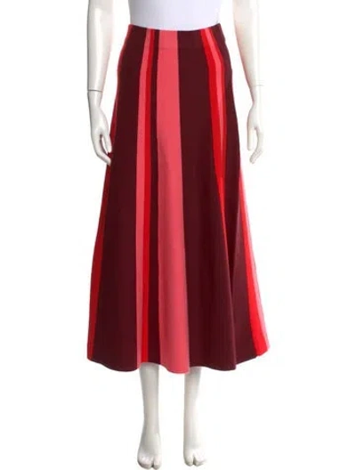 Pre-owned Me+em Striped Midi Length Skirt W/ Tags In Red