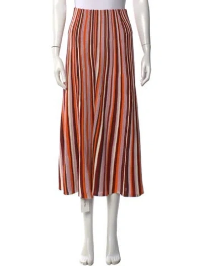 Pre-owned Me+em Striped Midi Length Skirt W/ Tags In Red
