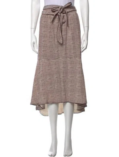 Pre-owned Me+em Striped Midi Length Skirt In White