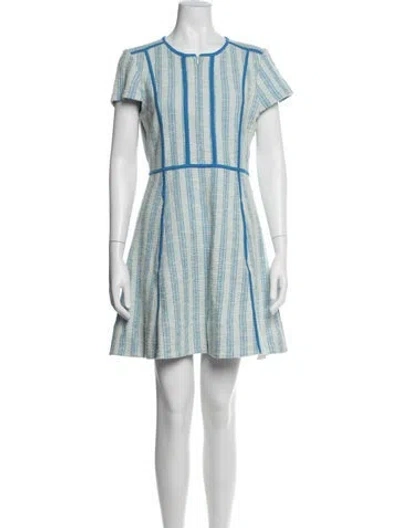 Pre-owned Me+em Striped Mini Dress In Blue/white