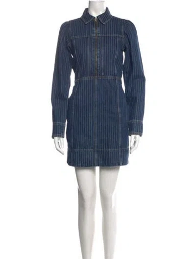 Pre-owned Me+em Striped Mini Dress W/ Tags In Blue