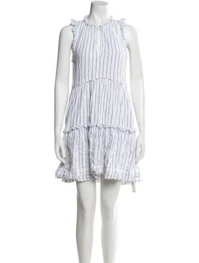 Pre-owned Me+em Striped Mini Dress In White