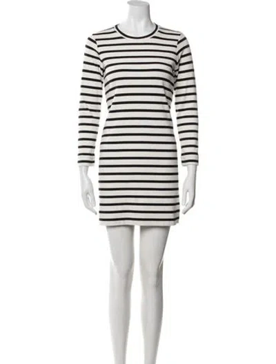 Pre-owned Me+em Striped Mini Dress In White
