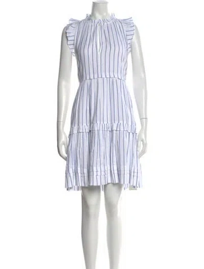 Pre-owned Me+em Striped Mini Dress In White
