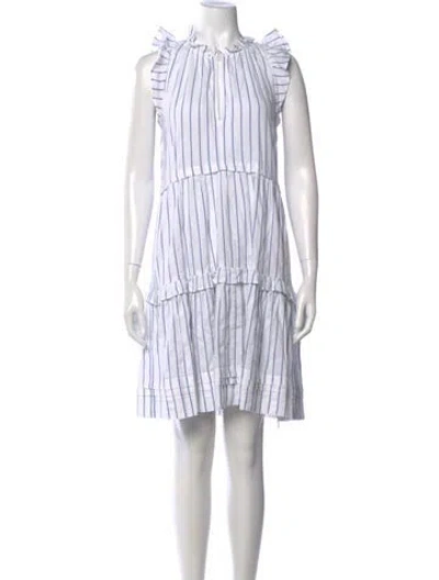 Pre-owned Me+em Striped Mini Dress In White