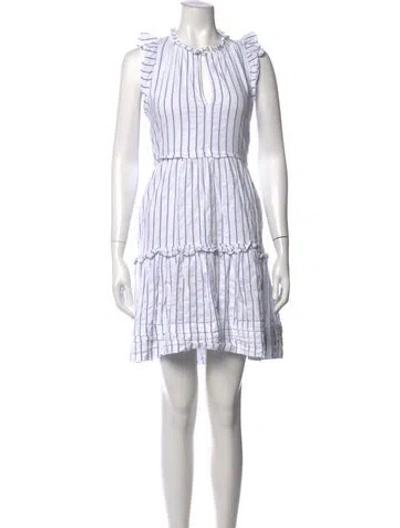 Pre-owned Me+em Striped Mini Dress In White