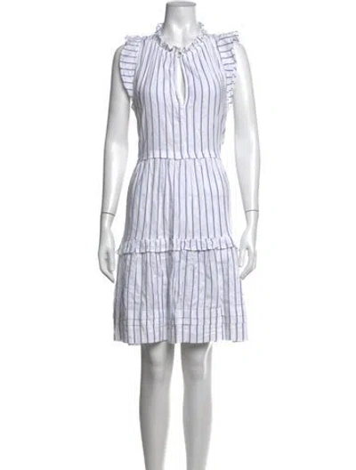 Pre-owned Me+em Striped Mini Dress In White