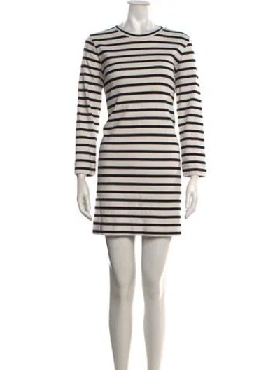 Pre-owned Me+em Striped Mini Dress In White