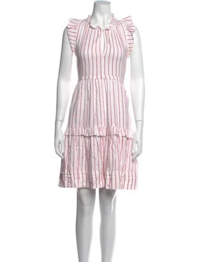 Pre-owned Me+em Striped Mini Dress In White
