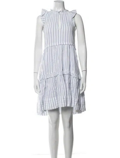 Pre-owned Me+em Striped Mini Dress In White