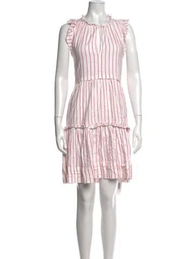 Pre-owned Me+em Striped Mini Dress In White