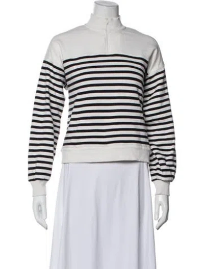 Pre-owned Me+em Striped Mock Neck Sweatshirt In Multi