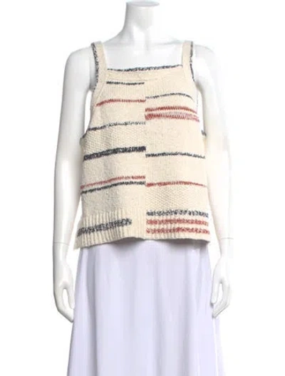 Pre-owned Me+em Striped One-shoulder Sweater In Neutral