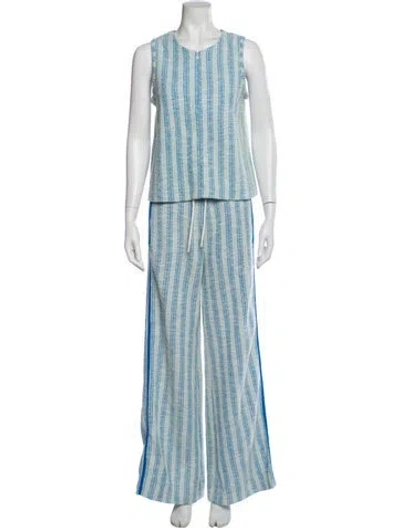 Pre-owned Me+em Striped Pant Set In Blue