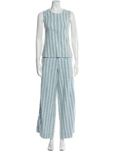 Pre-owned Me+em Striped Pant Set In Blue