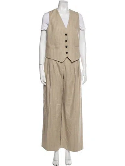 Pre-owned Me+em Striped Pant Set In Neutral