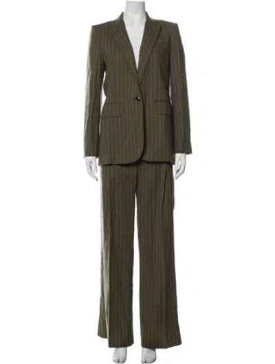 Pre-owned Me+em Striped Pantsuit In Green