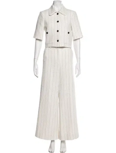 Pre-owned Me+em Striped Pantsuit In Neutrals
