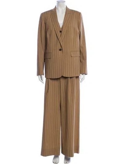 Pre-owned Me+em Striped Pantsuit W/ Tags In Neutral