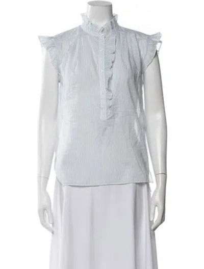 Pre-owned Me+em Striped Sleeveless Blouse In White
