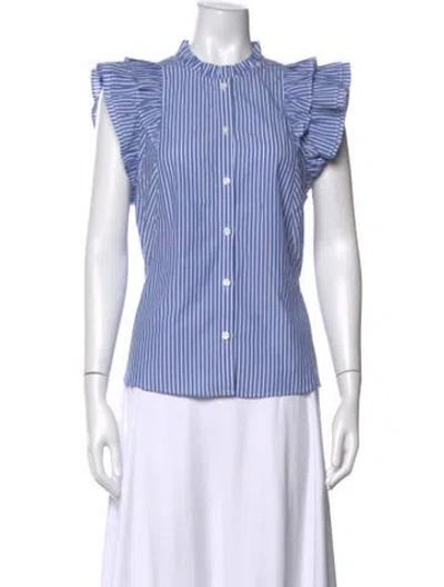 Pre-owned Me+em Striped Sleeveless Top In Blue/white