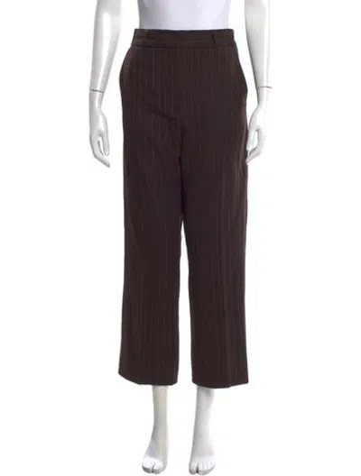Pre-owned Me+em Striped Straight Leg Pants In Black