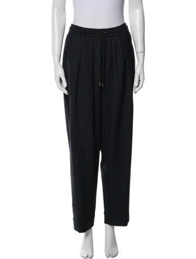 Pre-owned Me+em Striped Straight Leg Pants In Blue