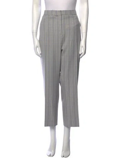 Pre-owned Me+em Striped Straight Leg Pants In Gray