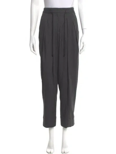 Pre-owned Me+em Striped Straight Leg Pants In Grey