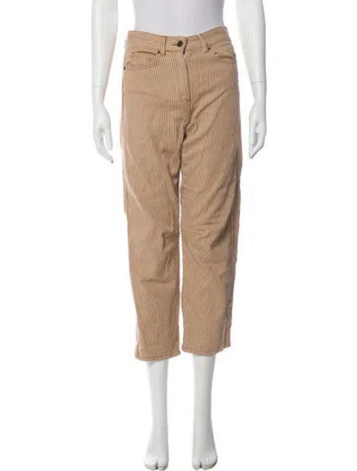 Pre-owned Me+em Striped Straight Leg Pants In Neutral