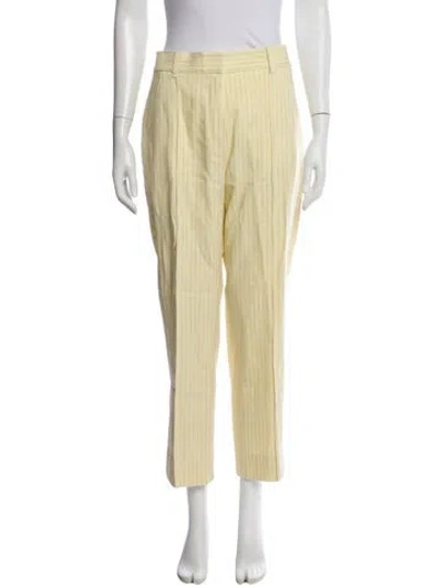 Pre-owned Me+em Striped Straight Leg Pants In Neutral