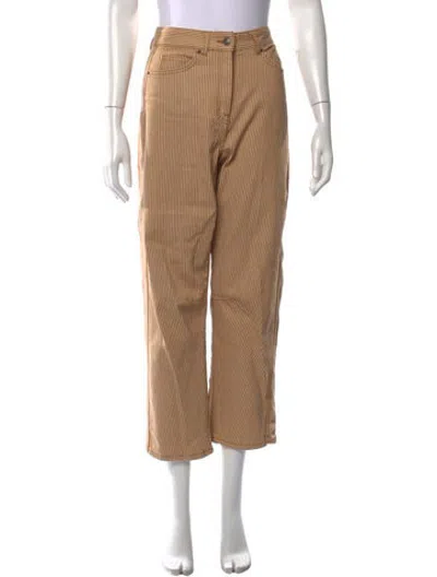 Pre-owned Me+em Striped Straight Leg Pants In Neutrals