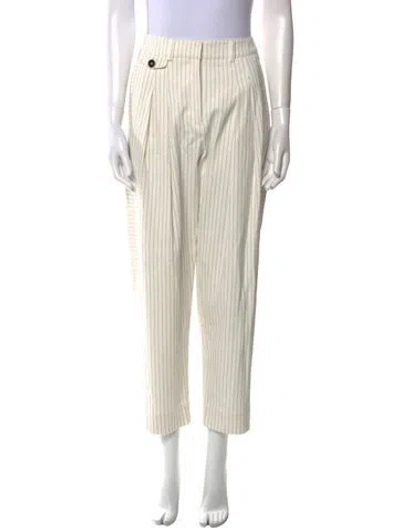 Pre-owned Me+em Striped Straight Leg Pants W/ Tags In Neutral
