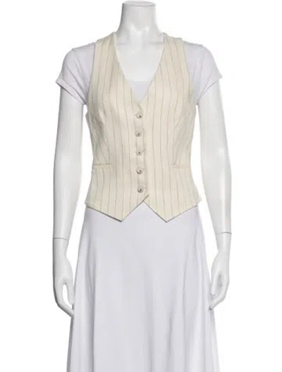 Pre-owned Me+em Striped Vest In White