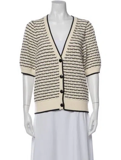 Pre-owned Me+em Striped V-neck Sweater In Grey