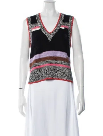 Pre-owned Me+em Striped V-neck Sweater In Multicolor