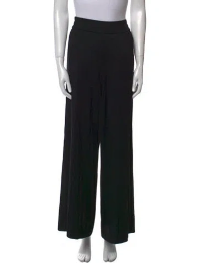 Pre-owned Me+em Striped Wide Leg Pants In Black