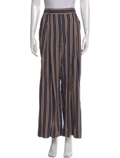 Pre-owned Me+em Striped Wide Leg Pants In Blue
