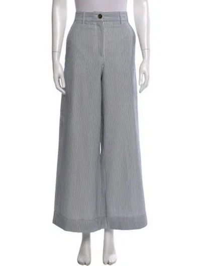 Pre-owned Me+em Striped Wide Leg Pants In Blue