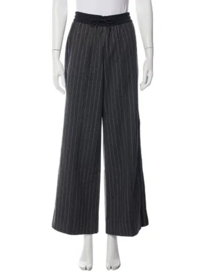 Pre-owned Me+em Striped Wide Leg Pants In Blue