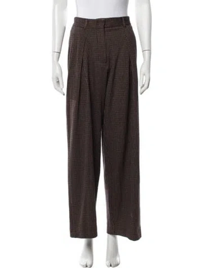 Pre-owned Me+em Striped Wide Leg Pants In Brown