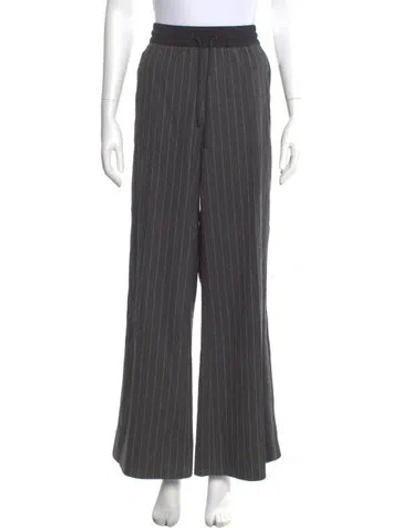 Pre-owned Me+em Striped Wide Leg Pants In Gray