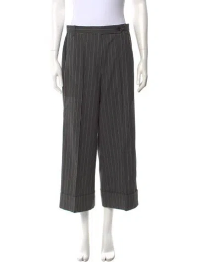 Pre-owned Me+em Striped Wide Leg Pants In Gray