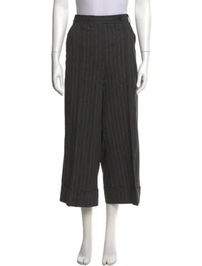 Pre-owned Me+em Striped Wide Leg Pants In Gray