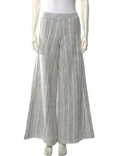 Pre-owned Me+em Striped Wide Leg Pants In Gray